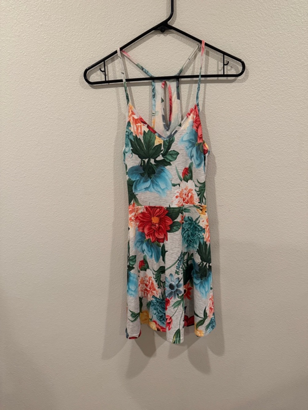 Authentic American Heritage Floral Mini Dress - White, Blue, Green, Red